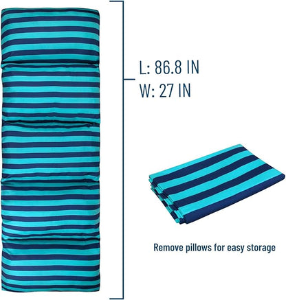 Wildkin Kids Microfiber Floor Lounger for Boys and Girls, Travel-Friendly and Perfect for Sleepovers Pillow Lounger for Kids Requires Standard Size Pillows Not Included (Blue Stripes)