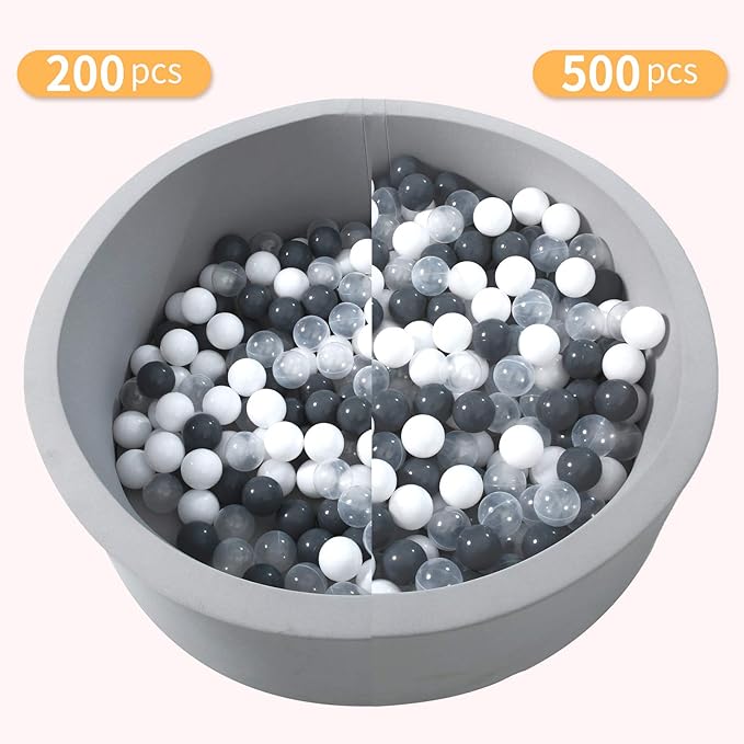 GOGOSO Ball Pit Balls for Toddles, Kids Plastic Balls for BallPit, Pool, Baby Party Accessories, Birthday Decoration 50 100 200 500 1000