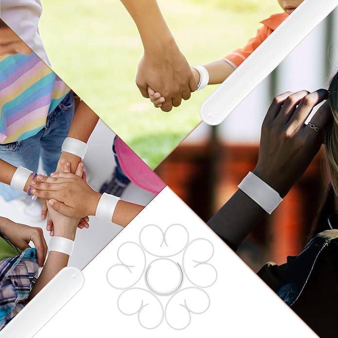 12 Pcs Silicone Slap Bracelets DIY Slap Bands Party Favors Bulk Blank Soft Wristband Wrist Snap Band for Craft Project DIY Painting Birthday Party Halloween Christmas