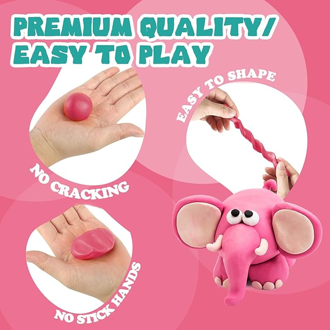 Polymer Clay Kit 50 Colors,Oven Bake Modeling Clay Kit,Creative Clay with 19 Clay Tools and 10 Kinds of Accessories,Non-Toxic,Safe Great Christmas Gift for Children Kids Adults Beginners