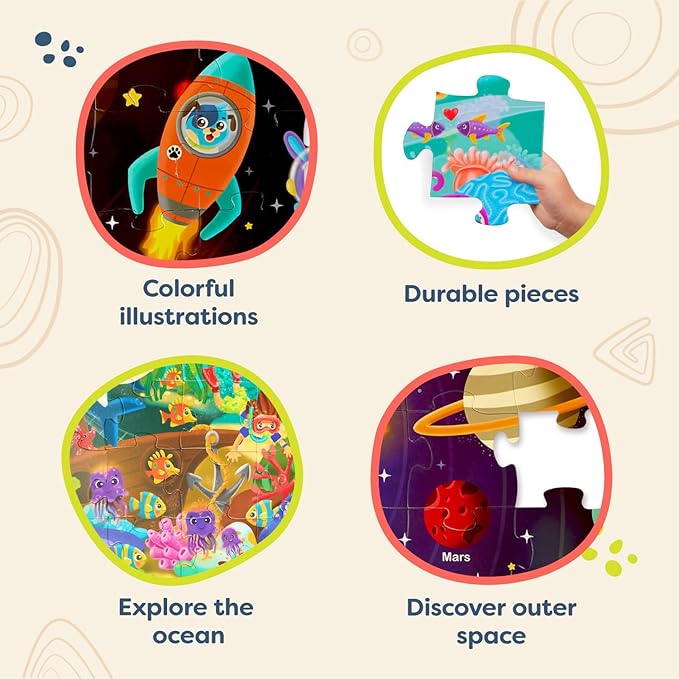 B. toys- Gigantic Jigsaw 2-Pack - Sea & Solar System- 48-Piece Floor Puzzles-Large 2 x 3 Feet Jigsaw Puzzles for Kids – Educational & Developmental Toys – 3 Years +