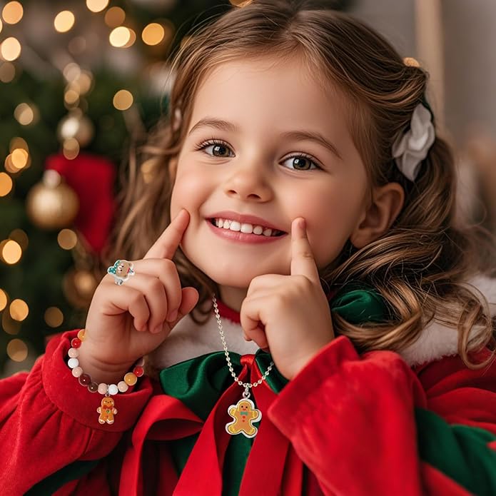 PinkSheep Toddler Jewelry Kids Jewelry Kids Necklace Choker and Bracelet 3 Pack 9pcs, Little Girls Jewelry In Box, Flower Girl Gift Kids Girls Accessories