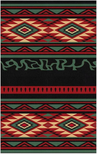 Navajo Recliner Headrest Cover Washable Red Sofa Headrest Covers Couch Headrest Covers Furniture Protector for Living Room Home 3 Pcs