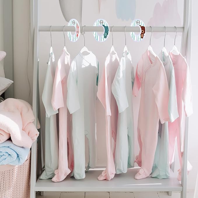 Baby Hangers, VIS'V 11 Inch White Velvet Kids Hangers with 6 Pcs Size Dividers Non Slip Nursery Children Closet Clothes Hangers for Infant Toddler Girls and Boys 30 Pcs