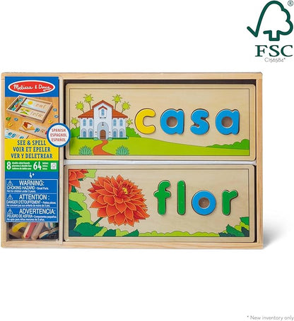 Melissa & Doug Spanish See & Spell Educational Language Learning Toy - FSC Certified