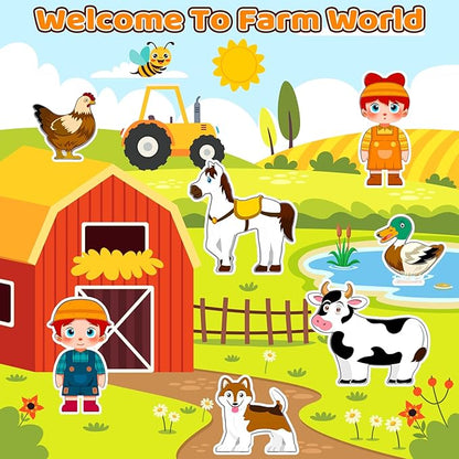 Magnetic Tiles Toys with Farm Animals for 3+ Year Old Toddler, Magnetic Blocks Building Toys for Kids Ages 3-5 5-7 Girls Boys, Classroom Must Haves