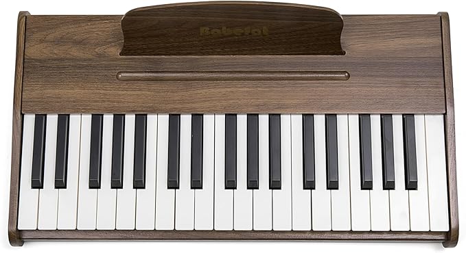 Kids Piano Keyboard 37 Keys Digital Piano for Kids Mini Musical Instruments Wooden Pianos Toy for 4+ Years Old Girls and Boys Birthday Gift Walnut (Walnut)