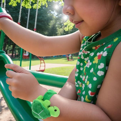 jarbins Stuffed Turtle Slap Bracelets Animal Turtle Wrist Plush Slap Bracelets Wristband for Children Birthday Party Favors Kids Toy Decor