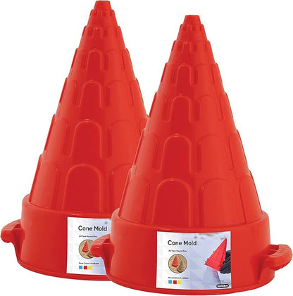 Superio Snow Brick Maker Igloo Fort Form Cone Shaper Outdoor Winter Snow Toys Sand Castle Building Kit for Adults and Kids Sandbox, Beach, Sand Toys (Red, 2)