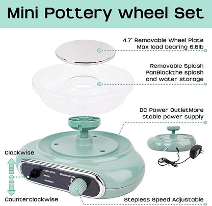 Pottery Wheel,Mini Pottery Wheel for Kids,Kids Pottery Wheel kit,Ages 4-8 Crafts Kits for Kids Ages 8-12,Sculpting Clay Tools & Arts Supplies Arts