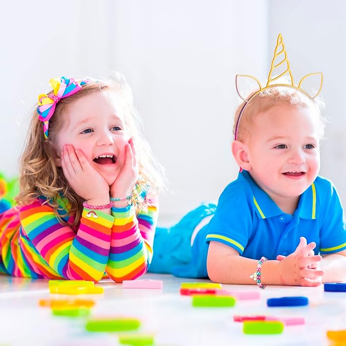 36 Pcs Unicorn Party Favors Unicorn Headbands for Girls Colorful Unicorn Bracelet Christmas Kids Gifts Rainbow Bracelets Unicorn Horn Headband for Birthday Party Supplies