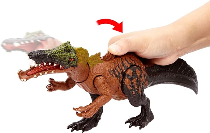 Mattel Jurassic World Wild Roar Dinosaur Toy with Sound & Attack Move, Irritator Posable Action Figure, 11 inches Long