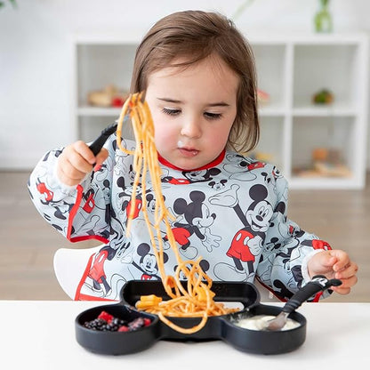Bumkins Disney Silicone Grip Dish, Suction Plate, Divided Plate, Baby Toddler Plate, BPA Free, Microwave Dishwasher Safe - Mickey Mouse-1 Count (Pack of 1)