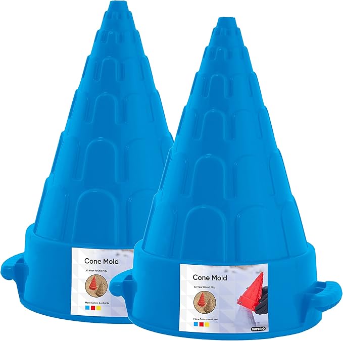 Superio Snow Brick Maker Igloo Fort Form Cone Shaper Outdoor Winter Snow Toys Sand Castle Building Kit for Adults and Kids Sandbox, Beach, Sand Toys (Blue, 2)