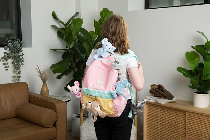 Hug Babies Cute Mini Plush Stuffed Animal Bracelet for Kids | Soft & Cuddly Portable Comfort Adorable On-The-Go Companion for Travel School & Adventures Ages 2+ (Harper The Pig)