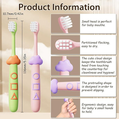 Kids Toothbrushes 8 Pack,Soft Bristle Toothbrushes for Kids 2-12 Years Old, Cute Multicolor Boys Girls Toothbrushes,Clean Kids Teeth Bristles Not Easy to Shed