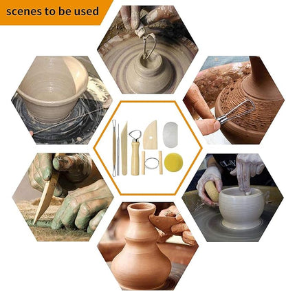 57PCS Ceramic Clay Tools Set with Plastic Case Modeling Pottery Sculpting Tools Kits for Beginners Professionals Kids After School Ceramics Classes