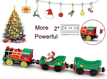 Electric Train Set for Wooden Tracks, Battery Powered Trains Toy with Lights & Sounds for Toddlers, Motorized Train for Kids Compatible with Thomas & Friends, Brio, Chuggington