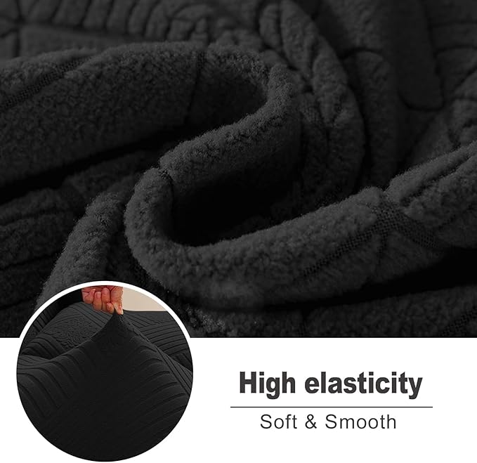 NORTHERN BROTHERS Recliner Sofa Covers 3 Seater - Reclining Sofa Covers Couch Covers for Reclining Couches Reclining Couch Covers, Black