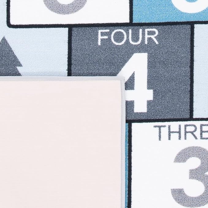 SAFAVIEH Kids Playhouse Collection Area Rug - 7'9" x 10', Grey & Blue, Non-Shedding Machine Washable & Slip Resistant Ideal for High Traffic Areas for Boys & Girls in Playroom, Bedroom (KPH226F)