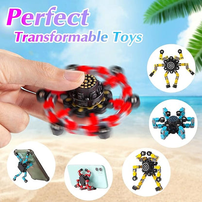 Transformable Fidget Spinners for Kids and Adults Stress Relief Sensory Toys for Boys and Girls Fingertip Gyros for ADHD Autism for Kids (Fidget Toys 48pc)