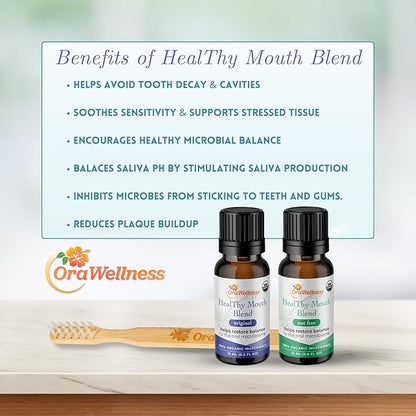 OraWellness Healthy Mouth Blend Organic Toothpaste & Mouthwash Alternative Tooth Oil, Natural Mouth Rinse for Healthy Teeth & Gums for Women, Men and Kids, Pack of 3