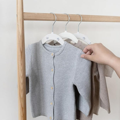 3 Sprouts Velvet Baby Hangers - Non-Slip Hanger for Infant, Toddler, Baby Clothes - Closet Kids Hangers with Slim Design, Nordic Colors, Pack of 30 - Blueberry & Cream