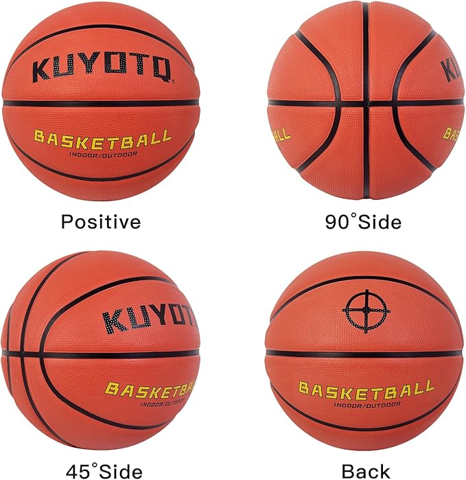 KUYOTQ Kids Toddler Youth Adult Size 3/4/5/6/7 Basketball 22/25.5/27.5/28.5/29.5" Thickened Rubber or Faux Leather Indoor Outdoor Basketball for Boys Girls Womens Mens Basket Ball Gifts