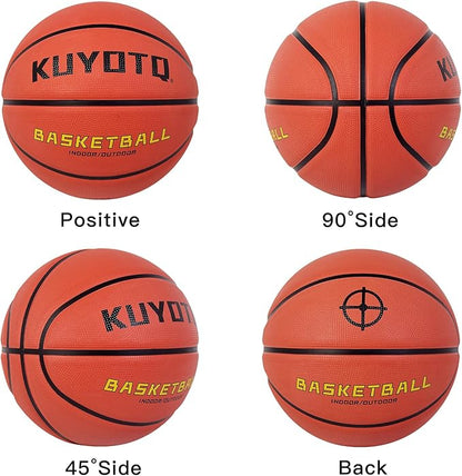 KUYOTQ Kids Toddler Youth Adult Size 3/4/5/6/7 Basketball 22/25.5/27.5/28.5/29.5" Thickened Rubber or Faux Leather Indoor Outdoor Basketball for Boys Girls Womens Mens Basket Ball Gifts