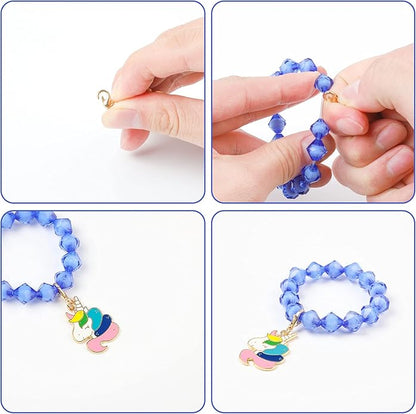 SOTOGO 55 Pieces Girls Bracelets Set Colorful Bracelets Princess Rainbow Unicorn Bracelets Charm Beaded Dress up Party Favors Bracelets for Kids Girls
