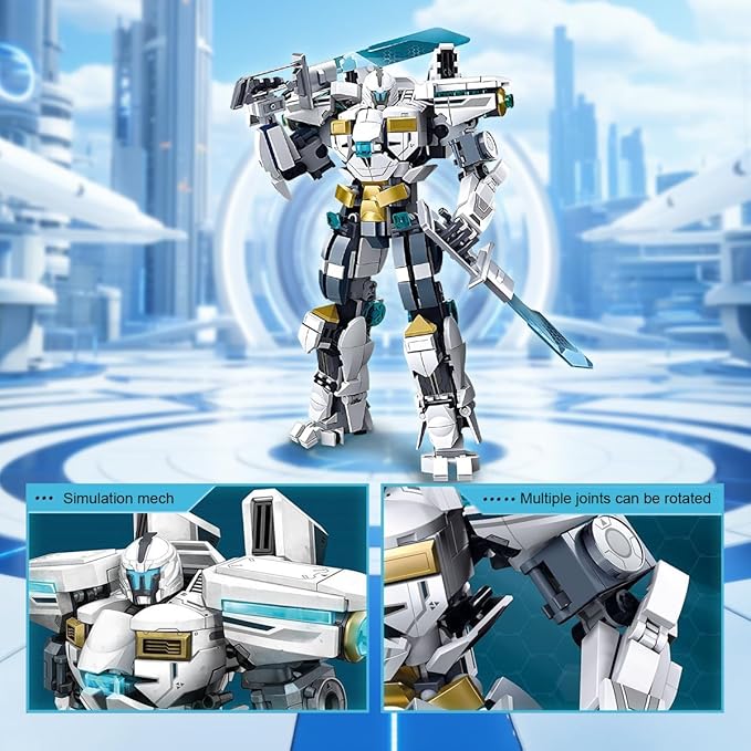DAHONPA Frozen Warrior Transforming Mech Building Blocks Set (561 PCS), Assembly Mecha Robot Model Kit, Technology City MechWarrior Toy, Christmas Birthday Gifts for Adults and Kids