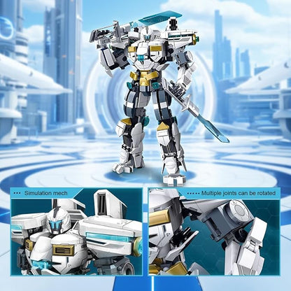 DAHONPA Frozen Warrior Transforming Mech Building Blocks Set (561 PCS), Assembly Mecha Robot Model Kit, Technology City MechWarrior Toy, Christmas Birthday Gifts for Adults and Kids