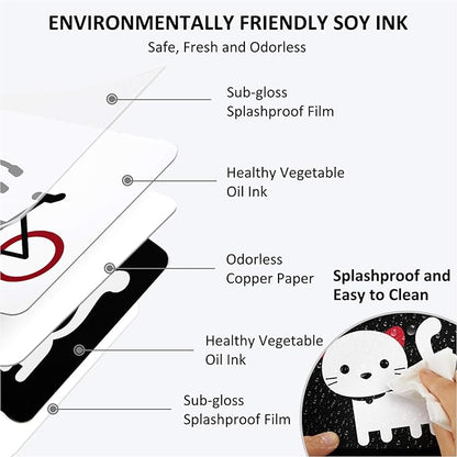 beiens High Contrast Baby Flashcards, Black White Color Newborn Brain Development Toys, Visual Stimulation Learning Activity Cards, Educational Infants Gift (Black White Color(for 3-6 Months))