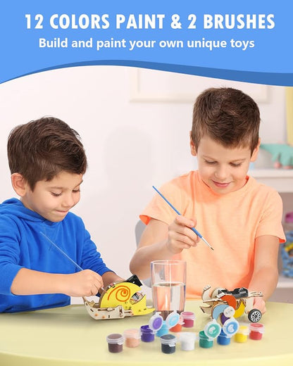 Poraxy 5 Set STEM Kits for Kids Ages 8-10, Toys for Ages 8-13, 3D Wooden Puzzles, Educational Engineering Arts Crafts Science Building Kits, Gifts for Boys and Girls 7 8 9 10 11 12 13 Year Old