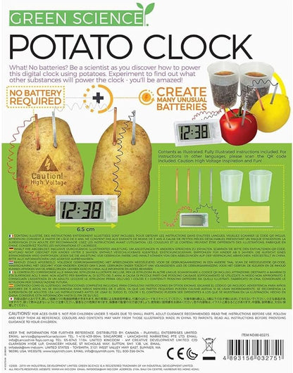 4M Potato Clock DIY Green Science Chemistry Engineering Lab - STEM Toys Educational Gift for Kids & Teens, Girls & Boys, Brown