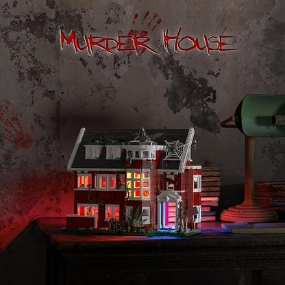 Murder House Building Set with Lights,Horror Story Movie Haunted House Building Blocks Toy,Mansion Model Kit Compatible with Lego Gift Idea for Friends and Fans 18+ (1171 PCS)