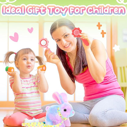 Tagitary Easter Bunny Plush Toys Hopping Easter Stuffed Bunny with Sounds,Wiggling Ears,Jumping,Twitching Mouth and Nose,Easter Basket Stuffer Decor School Prize Birthday Gift for Kids