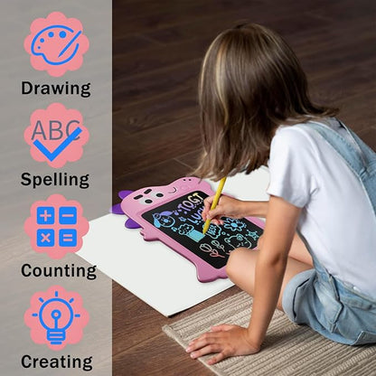 Drawing Writing Tablet, Easel for Kids, Toddlers Drawing Toy Educational Learning Drawing Pad Doodle Board for Toddlers 3-12 Year Old Girls Boys(Pink)