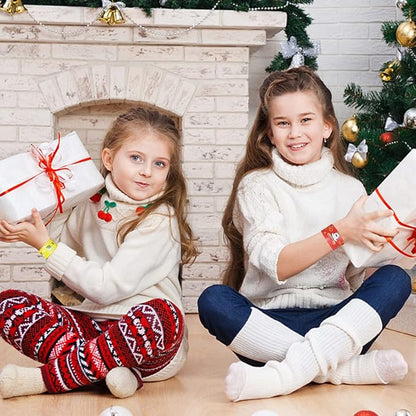 JoFAN 48 PCS Christmas Slap Bracelets Christmas Toys for Kids Boys Girls Toddlers Christmas Party Favors Stocking Stuffers Gifts