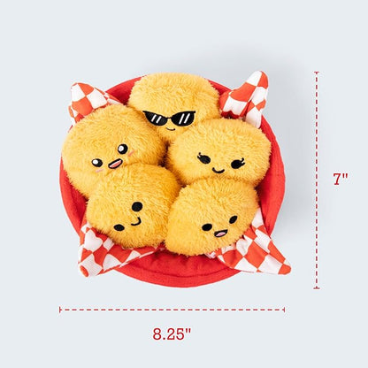 Emotional Support Chicken Nuggets by Relatable, Cuddly Stuffed Animals and Toys, Squishy Toys and Plushies, Great Gift Ideas for Loved Ones of All Ages, Includes 5 Plushies with Carrying Basket