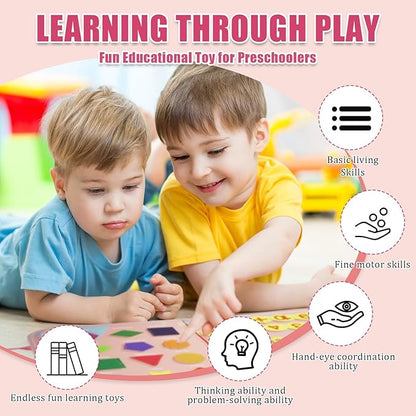 Toddler Busy Board-Montessori Toys for Boy Girl Birthday Gift, Sensory Learning Toys for Toddlers Busy Book 3-5, Airplane Car Travel Activities Toy,Learn Fine Motor Skills