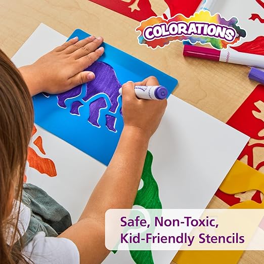 Washable Plastic Dinosaur Stencils - Set of 6