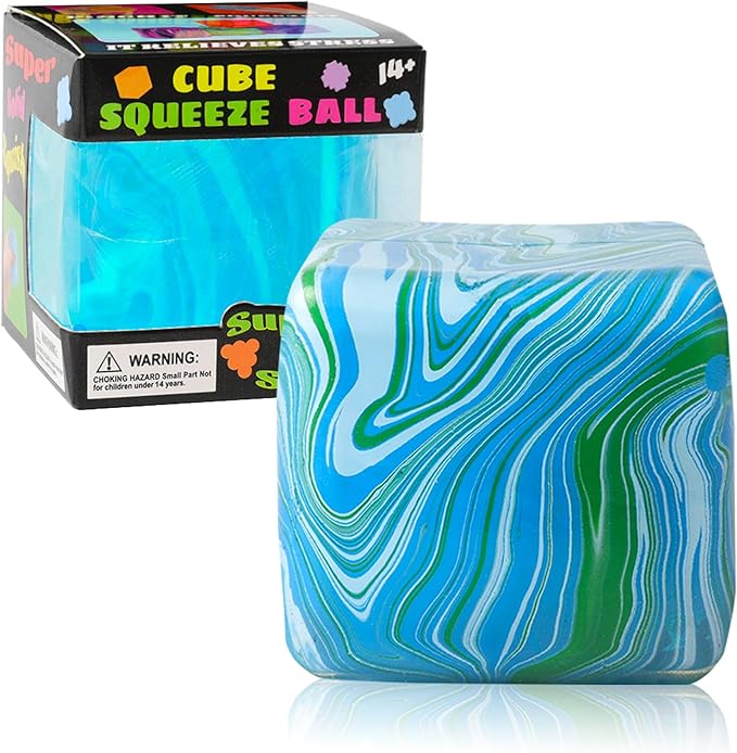 Stress Balls, Squishy Stress Cube for Kids Adults, Squishy Slow Rising Fidget Cube Sensory Toys for Anxiety Stress Relief, High Density Ice Squeeze Ball Cubes for Adults Kids.(Green)