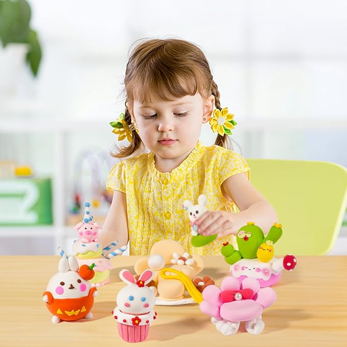 Cutedeer Air Dry Clay Kit, 36 Colors Modeling Clay for Kids, Soft Squishy Molding Clay with Sculpting Tools and Tutorials, Arts Crafts Gift for Boys Girls