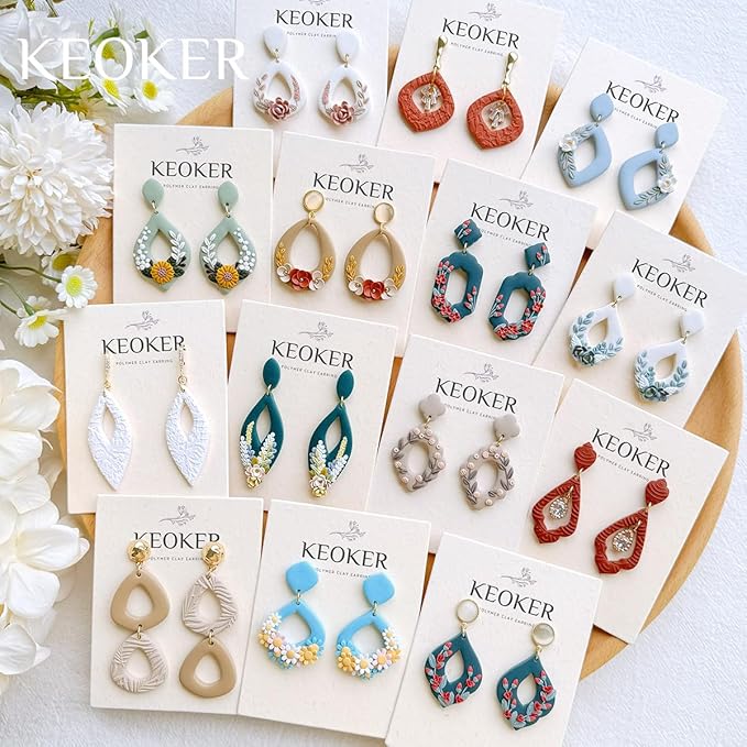 Keoker Polymer Clay Cutters Set 20 Boho Shape Clay Cutters for Polymer Clay Jewelry Making
