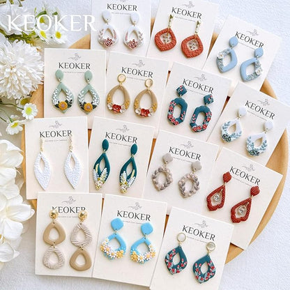 Keoker Polymer Clay Cutters Set 20 Boho Shape Clay Cutters for Polymer Clay Jewelry Making
