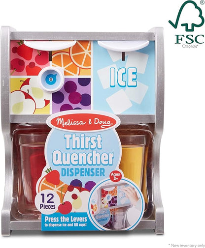 Melissa & Doug Thirst Quencher Wooden Drink Dispenser Pretend Play Set With Cups, Juice Inserts, Ice Cubes Pretend Play Soda Fountain, Food Sets For Kids Kitchen, For Kids Ages 3+ -