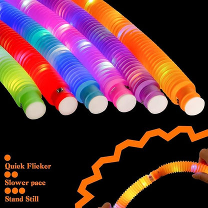 Light Up Glow Necklaces Bracelets Party Favors Accessories for Toddlers, Glow Sticks Pop Tubes for kids, Glow Birthday Camping Wedding Party Supplies Decorations for Boys Girls (Red 24 Pack)