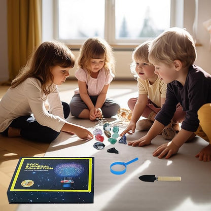 Rock Collection for Kids - 36pc Cool Rocks and Gems Stones Crystals Kit - Rocks and Minerals Science Kit with Leaning Guide - Earth Science Activity Kit - Rock Collection Box for Kids