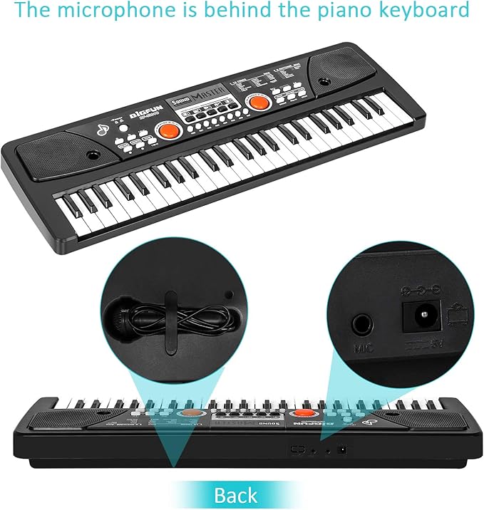 Kids Piano Keyboard, 49 Key Electric Piano Musical Learning Toy for Beginners with Microphone, Music Toys Birthday Xmas Gifts for Kids Toddlers 3-12 Years Old